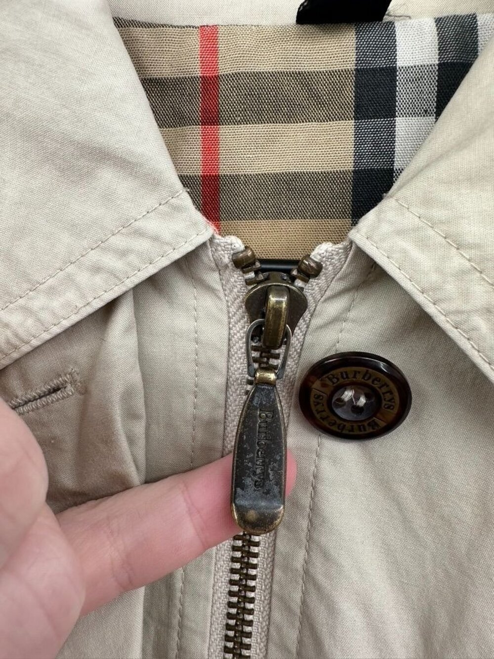 Vintage Burberry Utility Jacket Trench Coat Mid/Short Length Hood Nova Check - Picture 15 of 16